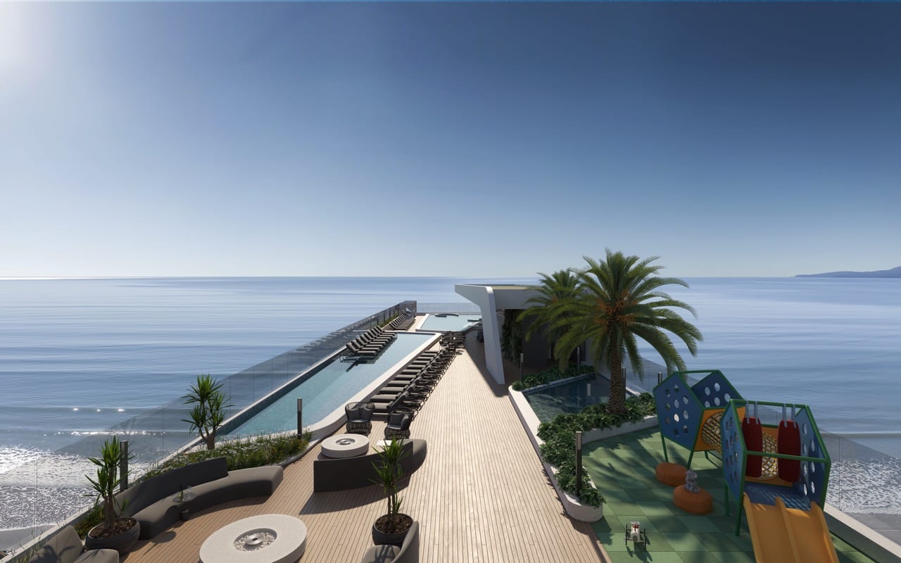 Vista aérea da piscina do Legend Vila Rica